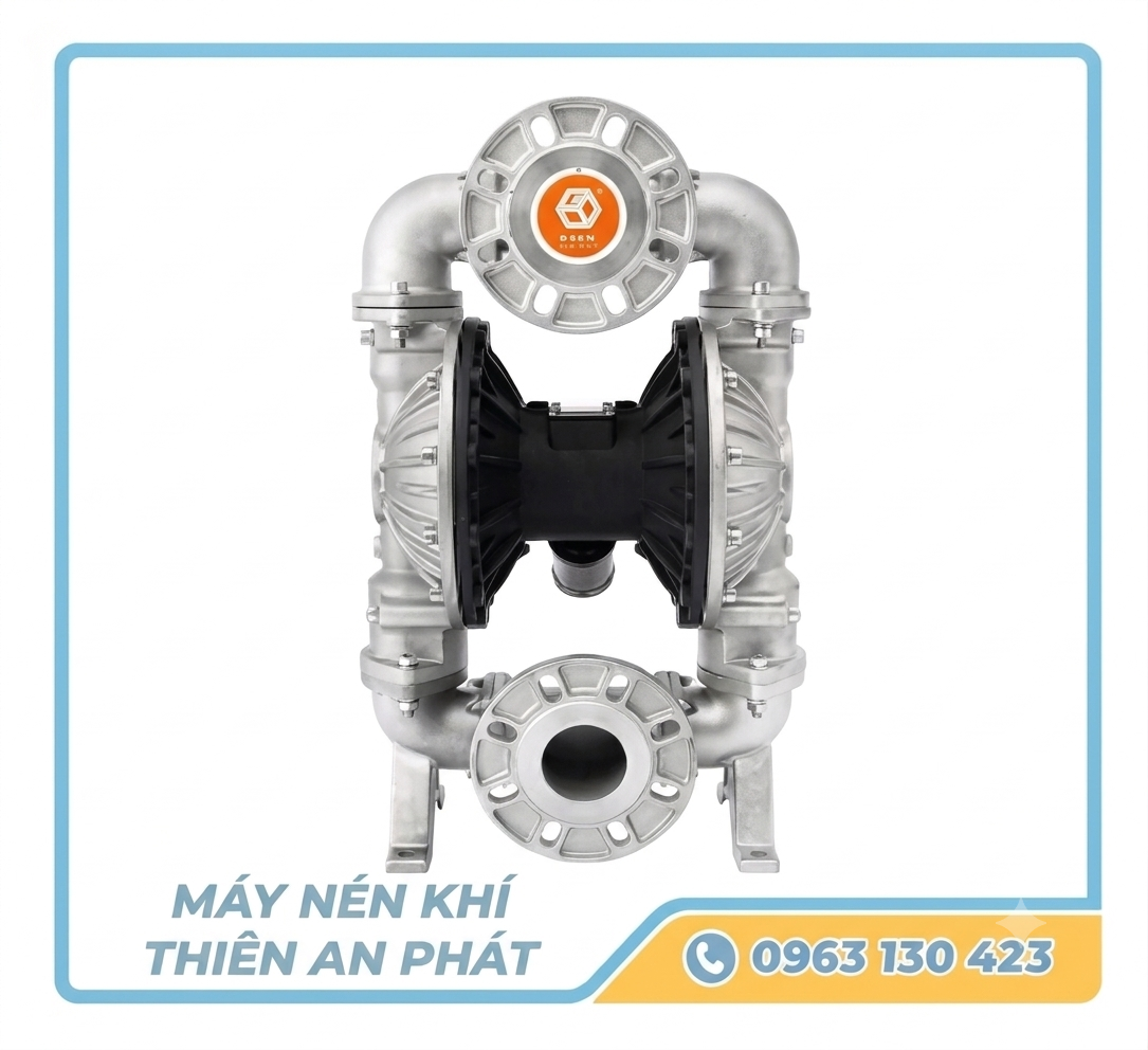 BƠM MÀNG KHÍ NÉN GODO QBY3-100P THÂN INOX
